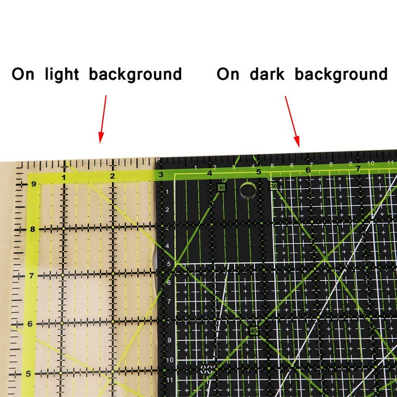 UOOU Quilting Ruler (9.5"X9.5"), Square Quilting Rulers Fabric Cutting Ruler Acrylic Quilters Rulers Clear Mark for Easy Precision Cutting and Crafts Quilting and Sewing - Image 4
